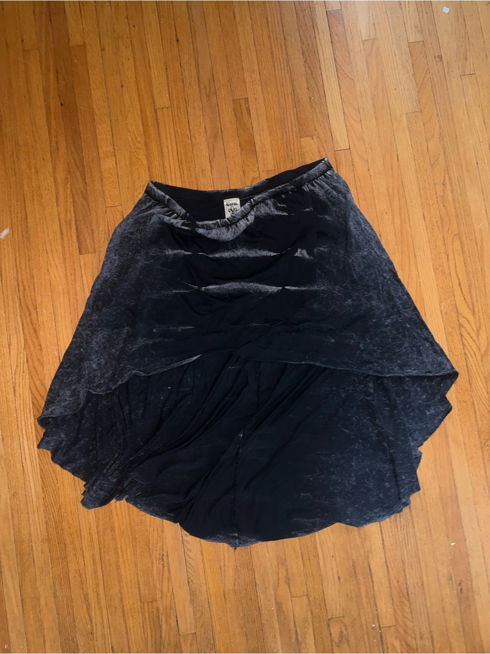 Vocal Black Layered High-Low Skirt